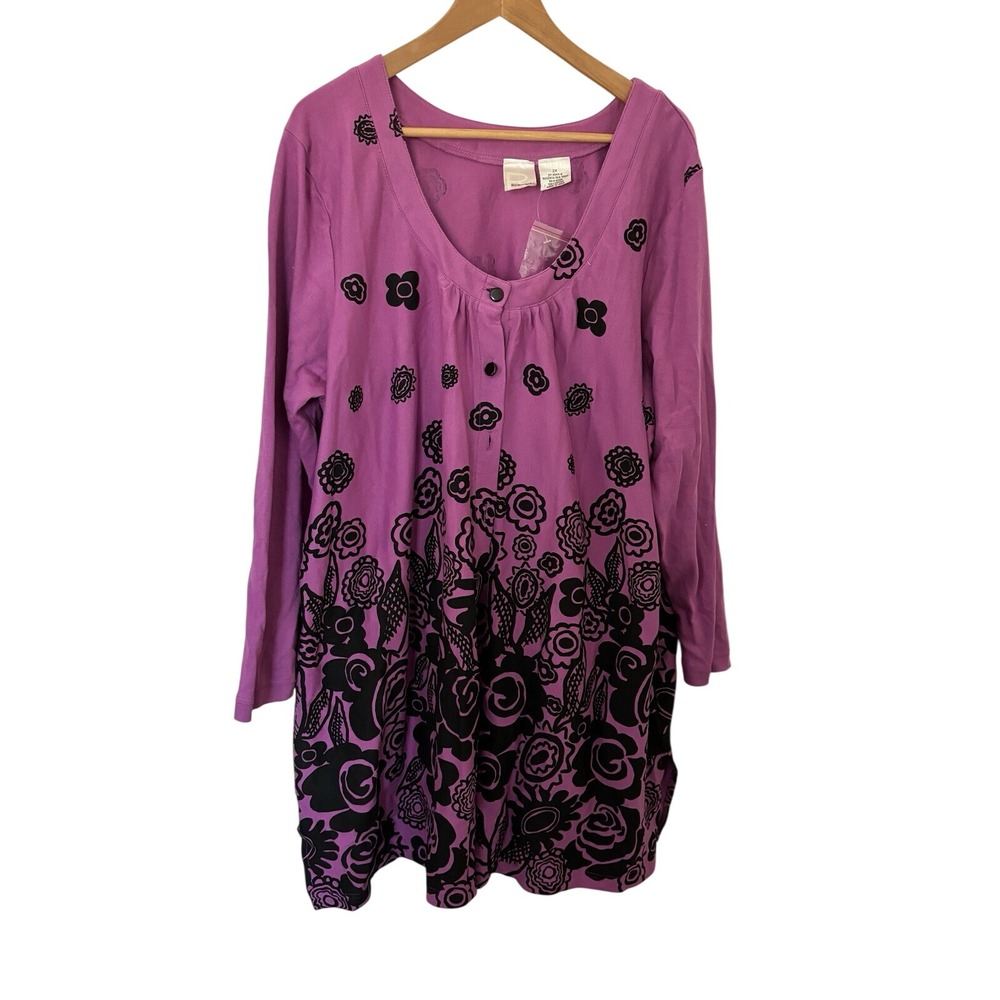 Beautiful Pink With Floral Design‎ NEW Dress/Blouse/Overcoat By Roaman's